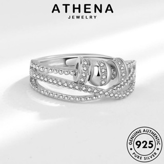 ATHENA JEWELRY แท้ เครื่องประดับ เกาหลี ไดมอนด์ 925 มอยส์ซาไนท์ ต้นฉบับ แหวน เครื่องประดับ ข้ามหลายระดับ แฟชั่น โกลด์ Silver เงิน ผู้หญิง R300