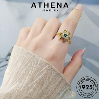 ATHENA JEWELRY เกล็ดหิมะน่ารัก Silver เกาหลี แท้ แหวน ผู้หญิง แฟชั่น เครื่องประดับ 925 ทองมรกต เงิน เครื่องประดับ ต้นฉบับ R331