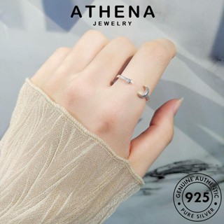 ATHENA JEWELRY 925 เครื่องประดับ แท้ ต้นฉบับ เกาหลี Silver เครื่องประดับ ดวงจันทร์ที่เรียบง่าย ผู้หญิง เงิน แหวน แฟชั่น R338