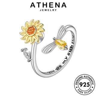 ATHENA JEWELRY 925 เครื่องประดับ แฟชั่น เงิน ต้นฉบับ แท้ ดอกทานตะวันแฟชั่น ผู้หญิง เกาหลี Silver ไดมอนด์ โกลด์ เครื่องประดับ มอยส์ซาไนท์ แหวน R340