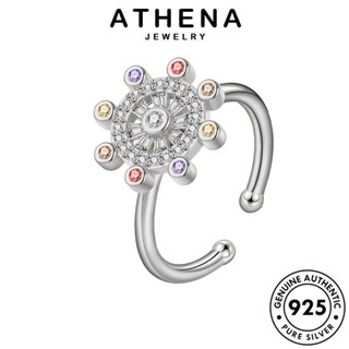 ATHENA JEWELRY เงิน เกาหลี ไดมอนด์ 925 แหวน มอยส์ซาไนท์ แฟชั่น โกลด์ เครื่องประดับ Silver แท้ เครื่องประดับ ต้นฉบับ ดอกไม้ประจำตัว ผู้หญิง R351