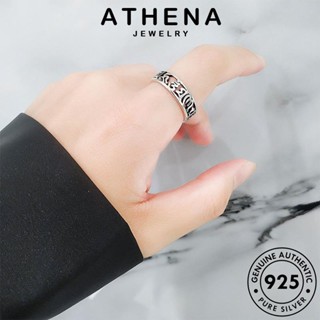 ATHENA JEWELRY แท้ เครื่องประดับ 925 แฟชั่น เกาหลี ต้นฉบับ เครื่องประดับ ผู้หญิง แหวน เงิน พระสูตรหัวใจกลวง Silver R321