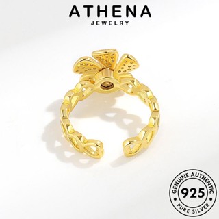 ATHENA JEWELRY ต้นฉบับ เงิน มอยส์ซาไนท์ ดอกไม้หมุน ไดมอนด์ เครื่องประดับ เครื่องประดับ แฟชั่น Silver 925 แหวน เกาหลี ผู้หญิง แท้ โกลด์ R329