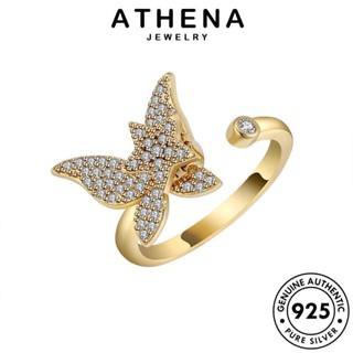 ATHENA JEWELRY ต้นฉบับ 925 Silver เงิน เกาหลี ผีเสื้ออารมณ์ โกลด์ แท้ ไดมอนด์ เครื่องประดับ เครื่องประดับ ผู้หญิง มอยส์ซาไนท์ แฟชั่น แหวน R369