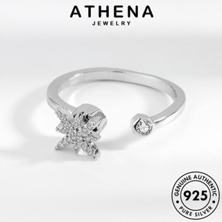 ATHENA JEWELRY แหวน ผู้หญิง แฟชั่น เกาหลี เครื่องประดับ ต้นฉบับ แท้ เกล็ดหิมะแฟชั่น เงิน เครื่องประดับ Silver มอยส์ซาไนท์ไดมอนด์ 925 R371