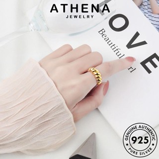 ATHENA JEWELRY เครื่องประดับ เงิน แหวน แฟชั่น ผู้หญิง เครื่องประดับ เกาหลี Silver เส้นสามมิติย้อนยุค แท้ 925 ต้นฉบับ ทอง R376