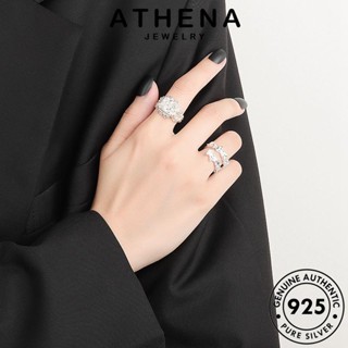 ATHENA JEWELRY ผู้หญิง ป่าผิดปกติ 925 เครื่องประดับ เกาหลี ทอง แท้ แฟชั่น ต้นฉบับ แหวน Silver เงิน เครื่องประดับ R388