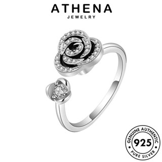 ATHENA JEWELRY โกลด์ Silver แฟชั่น เครื่องประดับ ต้นฉบับ เงิน แหวน มอยส์ซาไนท์ แท้ ดอกไม้ 925 เกาหลี ไดมอนด์ เครื่องประดับ ผู้หญิง R585