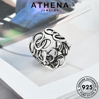 ATHENA JEWELRY เครื่องประดับ 925 เกาหลี เครื่องประดับ ต้นฉบับ แหวน ผู้หญิง แท้ เงิน Silver ย้อนยุคคดเคี้ยว แฟชั่น R400