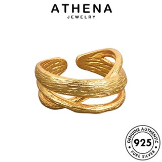 ATHENA JEWELRY แหวน แท้ Silver เงิน เครื่องประดับ ต้นฉบับ ผู้หญิง เกาหลี แฟชั่น เส้นที่เรียบง่าย 925 ทอง เครื่องประดับ R401