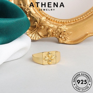 ATHENA JEWELRY เครื่องประดับ เงิน Silver ผู้หญิง แหวน ต้นฉบับ ทอง ดอกไม้ข้ามที่เรียบง่าย เครื่องประดับ แท้ 925 แฟชั่น เกาหลี R406