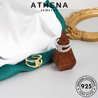 ATHENA JEWELRY Silver ทอง เงิน เครื่องประดับ แท้ ต้นฉบับ เครื่องประดับ 925 ผู้หญิง แฟชั่น เกาหลี วินเทจดับเบิลครอส แหวน R407