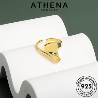 ATHENA JEWELRY เครื่องประดับ ต้นฉบับ เงิน แฟชั่น ทอง รูปแบบคลื่นที่เรียบง่าย เกาหลี ผู้หญิง แท้ เครื่องประดับ แหวน 925 Silver R410