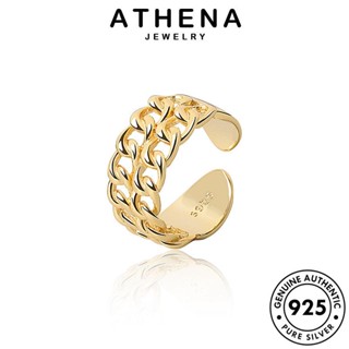 ATHENA JEWELRY ต้นฉบับ เกาหลี แฟชั่น แหวน 925 Silver แท้ เครื่องประดับ เครื่องประดับ ผู้หญิง ทอง เงิน อารมณ์บิด R418