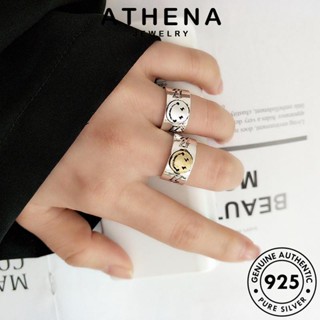 ATHENA JEWELRY แหวน แฟชั่น Silver ผู้หญิง เครื่องประดับ 925 ต้นฉบับ ยิ้มย้อนยุค เกาหลี แท้ เครื่องประดับ ทอง เงิน R431