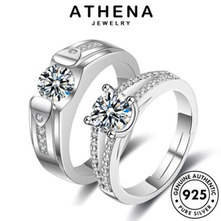 ATHENA JEWELRY ต้นฉบับ ลิขิตชีวิตนี้ เกาหลี คู่รัก มอยส์ซาไนท์ไดมอนด์ แหวน แฟชั่น เครื่องประดับ 925 แท้ Silver เงิน เครื่องประดับ R435