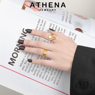 ATHENA JEWELRY เครื่องประดับ แท้ แฟชั่น Silver แหวน เครื่องประดับ ผู้หญิง เงิน ทอง 925 เกาหลี รูปสี่เหลี่ยมขนมเปียกปูนอย่างง่าย ต้นฉบับ R396