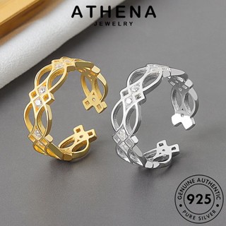 ATHENA JEWELRY ต้นฉบับ แท้ เครื่องประดับ เงิน แหวน Silver แฟชั่น รูปแบบกลวง เครื่องประดับ ทอง ผู้หญิง 925 เกาหลี R480