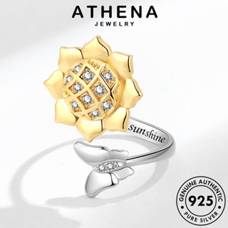 ATHENA JEWELRY 925 เครื่องประดับ แท้ Silver ผู้หญิง แฟชั่น เงิน ต้นฉบับ ทอง แหวน ดอกทานตะวันส่วนบุคคล เครื่องประดับ เกาหลี R448