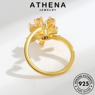 ATHENA JEWELRY แหวน ต้นฉบับ แท้ 925 แฟชั่น เงิน ดอกไม้หมุน ผู้หญิง เครื่องประดับ เครื่องประดับ เกาหลี ทอง Silver R450