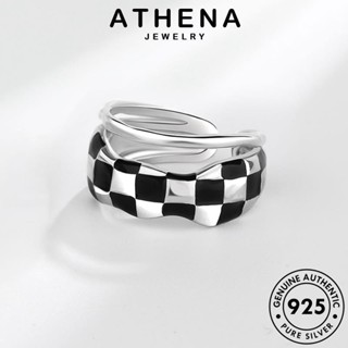 ATHENA JEWELRY เครื่องประดับ เครื่องประดับ 925 ต้นฉบับ Silver กระดานหมากรุกแฟชั่น ผู้หญิง แท้ เกาหลี แฟชั่น แหวน เงิน R509