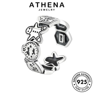 ATHENA JEWELRY เงิน ผู้หญิง แหวน 925 ต้นฉบับ เครื่องประดับ แท้ การ์ตูนมนุษย์ขนมปังขิง เกาหลี เครื่องประดับ แฟชั่น Silver R511