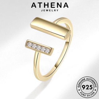 ATHENA JEWELRY 925 แท้ ทอง ดีไซน์ดับเบิ้ลที เครื่องประดับ Silver เงิน เครื่องประดับ ผู้หญิง เกาหลี แฟชั่น ต้นฉบับ แหวน R495