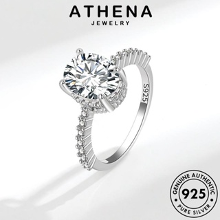 ATHENA JEWELRY วงรี เกาหลี มอยส์ซาไนท์ไดมอนด์ Silver 925 เครื่องประดับ ต้นฉบับ แฟชั่น เครื่องประดับ แท้ ผู้หญิง เงิน แหวน R539