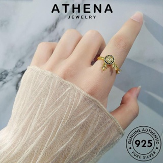 ATHENA JEWELRY Silver แท้ กวางบุคลิกภาพ เครื่องประดับ แฟชั่น เงิน ต้นฉบับ ทองไพลิน 925 แหวน เครื่องประดับ เกาหลี ผู้หญิง R541