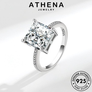 ATHENA JEWELRY แฟชั่น แท้ เกาหลี เครื่องประดับ มอยส์ซาไนท์ไดมอนด์ เจ้าหญิงแฟชั่น ต้นฉบับ 925 เงิน เครื่องประดับ ผู้หญิง แหวน Silver R542