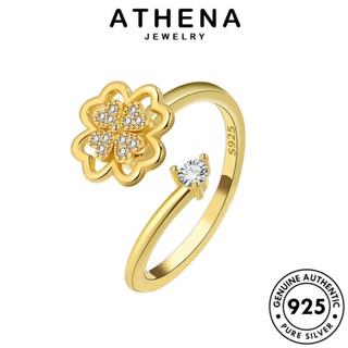 ATHENA JEWELRY แท้ ต้นฉบับ ทอง เครื่องประดับ Silver ลัคกี้โคลเวอร์ เกาหลี เงิน ผู้หญิง แหวน เครื่องประดับ 925 แฟชั่น R549