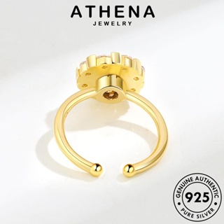 ATHENA JEWELRY เครื่องประดับ เกาหลี แหวน เงิน เครื่องประดับ 925 ผู้หญิง ไข่มุกทอง แฟชั่น แท้ ทานตะวันที่เรียบง่าย ต้นฉบับ Silver R554