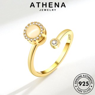 ATHENA JEWELRY อารมณ์ แท้ Silver มูนสโตนโกลด์ เครื่องประดับ ผู้หญิง ต้นฉบับ เครื่องประดับ เงิน แฟชั่น เกาหลี 925 แหวน R556