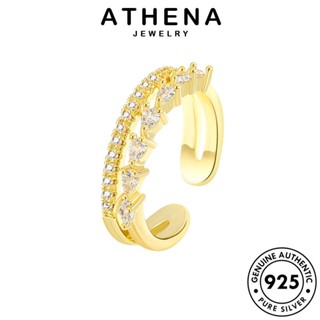 ATHENA JEWELRY 925 Silver ต้นฉบับ เครื่องประดับ ผู้หญิง เงิน เกาหลี แท้ แฟชั่น ทอง การออกแบบสองชั้น แหวน เครื่องประดับ R564