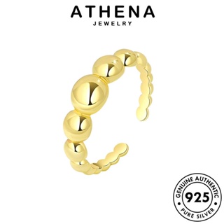 ATHENA JEWELRY 925 เครื่องประดับ ทอง แฟชั่น ผู้หญิง เกาหลี Silver เครื่องประดับ แหวน แท้ ลูกปัดรูปทรงเรขาคณิต ต้นฉบับ เงิน R533