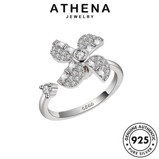 ATHENA JEWELRY ออกแบบกังหันลม ผู้หญิง 925 เครื่องประดับ แท้ Silver เกาหลี แฟชั่น เครื่องประดับ แหวน เงิน มอยส์ซาไนท์ไดมอนด์ ต้นฉบับ R596