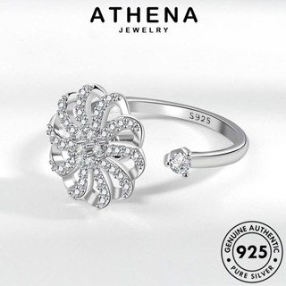 ATHENA JEWELRY ต้นฉบับ เกาหลี แท้ แฟชั่น เงิน Silver เครื่องประดับ เครื่องประดับ ผู้หญิง ดอกไม้ประจำตัว แหวน มอยส์ซาไนท์ไดมอนด์ 925 R597