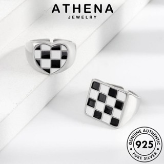 ATHENA JEWELRY เกาหลี Silver เงิน 925 เครื่องประดับ แฟชั่น กระดานหมากรุก แหวน แท้ เครื่องประดับ ต้นฉบับ ผู้หญิง R600