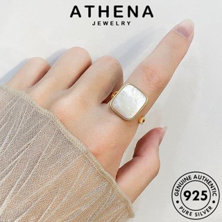 ATHENA JEWELRY ตารางง่ายๆ เครื่องประดับ เกาหลี 925 แฟชั่น ผู้หญิง ไดมอนด์ เงิน เครื่องประดับ Silver มอยส์ซาไนท์ แหวน ต้นฉบับ โกลด์ แท้ R579