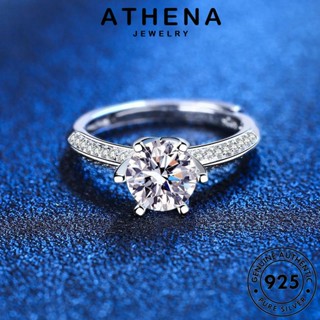 ATHENA JEWELRY เครื่องประดับ เครื่องประดับ ผู้หญิง แฟชั่น แท้ เงิน มอยส์ซาไนท์ไดมอนด์ เกาหลี คลาสสิก 925 ต้นฉบับ แหวน Silver R626