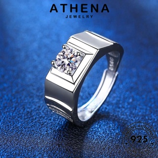 ATHENA JEWELRY เครื่องประดับ แท้ เครื่องประดับ มอยส์ซาไนท์ไดมอนด์ แหวน เงิน ผู้ชาย 925 แฟชั่น เกาหลี Silver ครอบงำ ต้นฉบับ R629