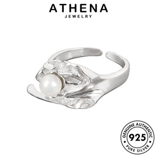 ATHENA JEWELRY เครื่องประดับ 925 เกาหลี ผู้หญิง ไข่มุกทอง ดอกไม้ประจำตัว เครื่องประดับ ต้นฉบับ แฟชั่น Silver แท้ เงิน แหวน R637