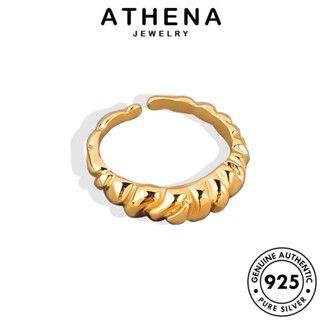 ATHENA JEWELRY ง่ายไม่สม่ำเสมอ เครื่องประดับ ผู้หญิง ทอง แท้ เครื่องประดับ เกาหลี แหวน 925 ต้นฉบับ เงิน Silver แฟชั่น R642