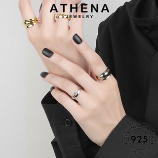 ATHENA JEWELRY แท้ แหวน พื้นผิววินเทจ เครื่องประดับ เงิน เครื่องประดับ ทอง Silver เกาหลี 925 แฟชั่น ผู้หญิง ต้นฉบับ R645