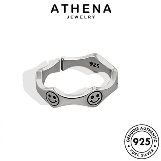 ATHENA JEWELRY แท้ ใบหน้ายิ้มส่วนบุคคล เงิน ต้นฉบับ 925 เครื่องประดับ แฟชั่น เกาหลี ผู้หญิง เครื่องประดับ Silver แหวน R646