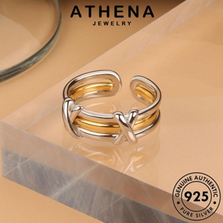 ATHENA JEWELRY เครื่องประดับ เงิน ทอง ต้นฉบับ 925 แฟชั่น แหวน เครื่องประดับ แท้ คลื่นที่เรียบง่าย Silver เกาหลี ผู้หญิง R648