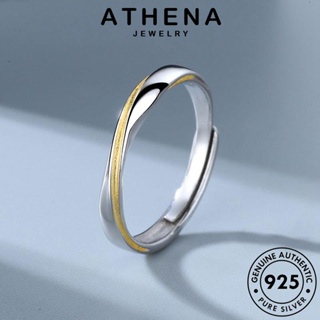 ATHENA JEWELRY แฟชั่น คู่รัก แท้ ต้นฉบับ แหวน เกาหลี Silver เครื่องประดับ เงิน 925 เครื่องประดับ แหวนโมบิอุส R618