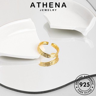 ATHENA JEWELRY เครื่องประดับ แหวน เงิน แท้ พื้นผิวที่เรียบง่าย ทอง Silver ผู้หญิง เครื่องประดับ แฟชั่น ต้นฉบับ เกาหลี 925 R684