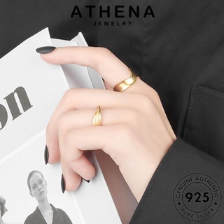 ATHENA JEWELRY คลื่นที่เรียบง่าย เครื่องประดับ Silver แท้ แฟชั่น เครื่องประดับ ต้นฉบับ เกาหลี ผู้หญิง ทอง 925 แหวน เงิน R653