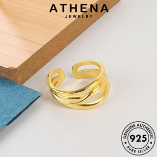 ATHENA JEWELRY ต้นฉบับ แฟชั่น แท้ เครื่องประดับ Silver ผู้หญิง 925 เงิน แหวน เกาหลี ทอง เส้นเรขาคณิต เครื่องประดับ R655